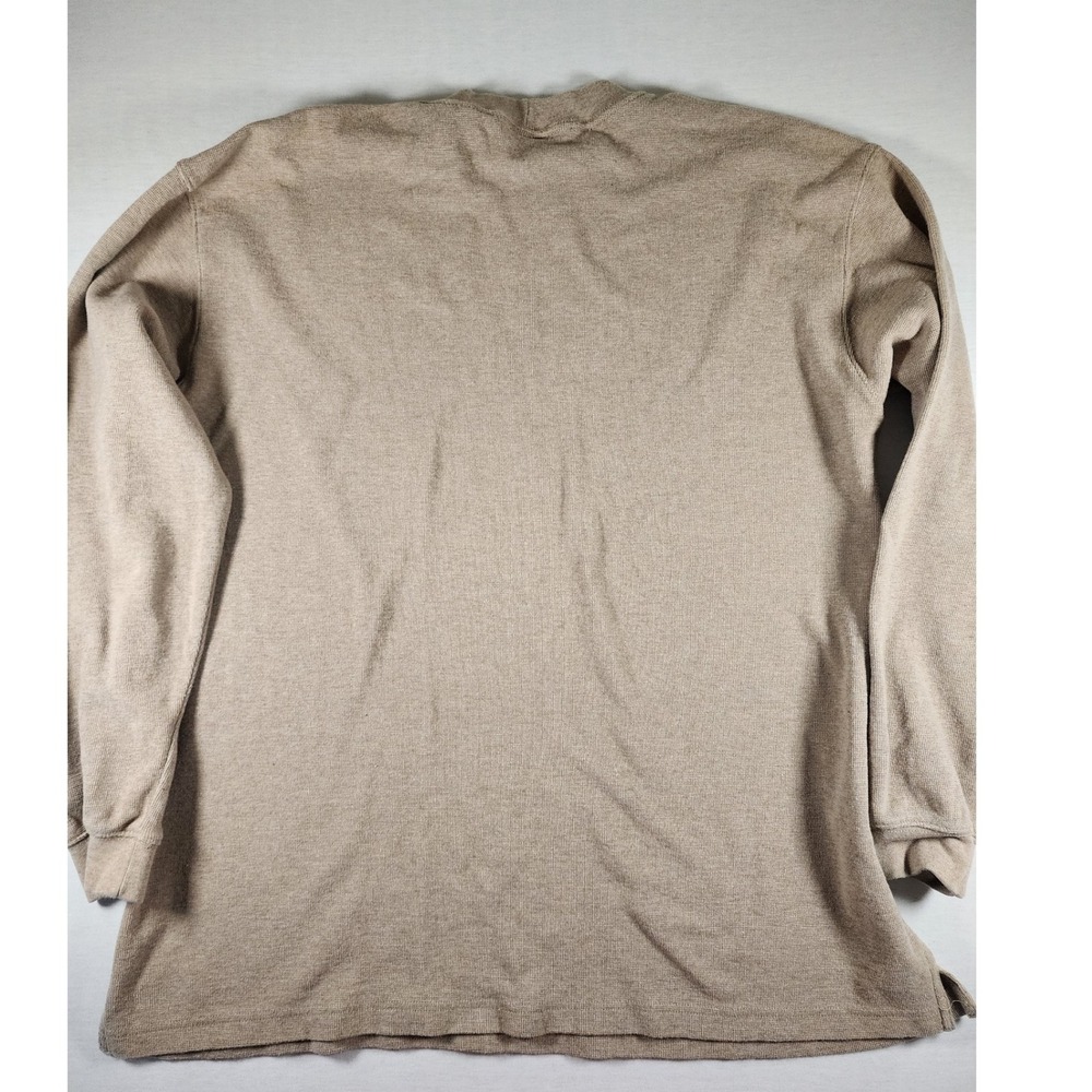 Carhartt Vintage Thermal Shirt Men XL Tan Waffle Knit Long Sleeve Workwear Layer - Picture 7 of 7